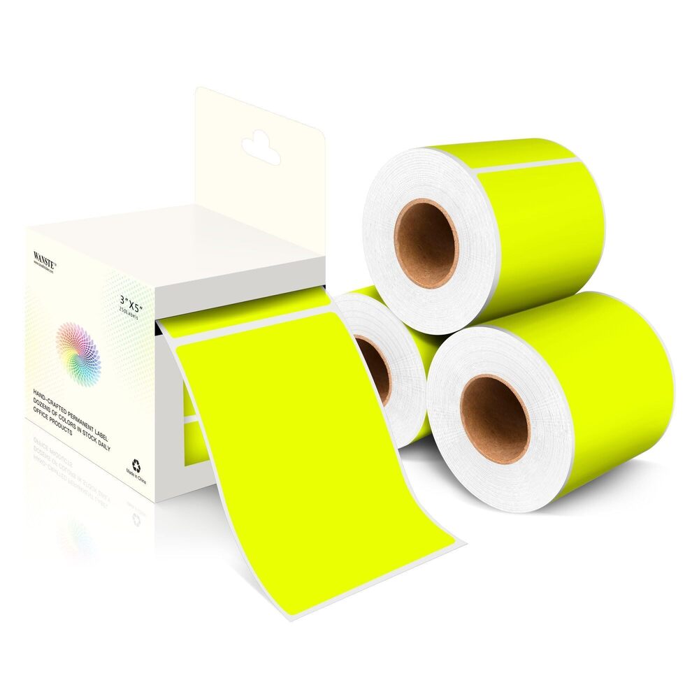 9759 3x5 Inch Color Coding Labels - 4 Rolls 1000Pcs Rectangle Strong